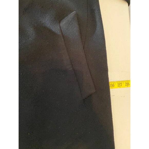 Joseph A. Banks Classic Black 100% Wool Long Mens Overcoat Outerwear 42R - Picture 9 of 11